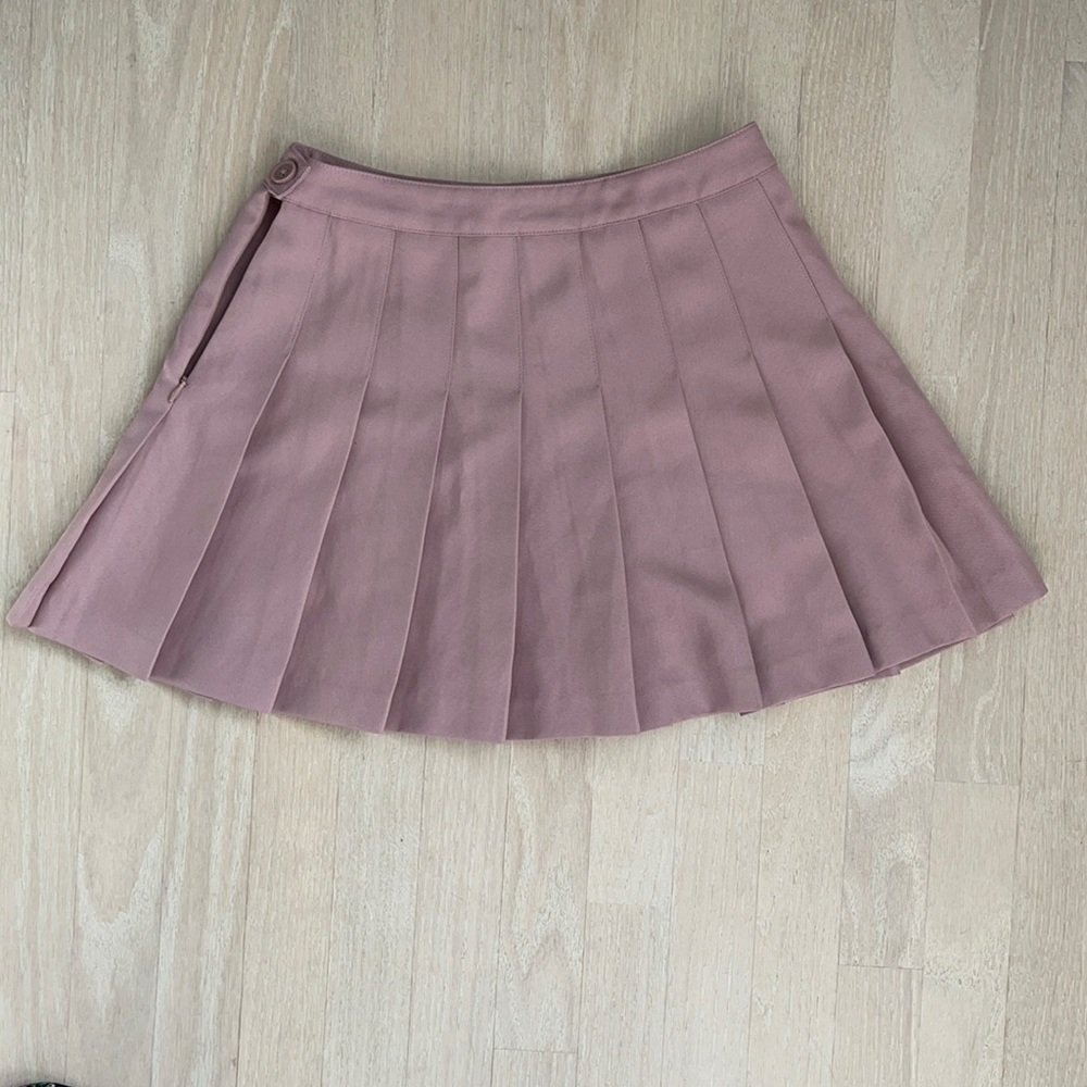 Dusty pink pleated tennis skirt
